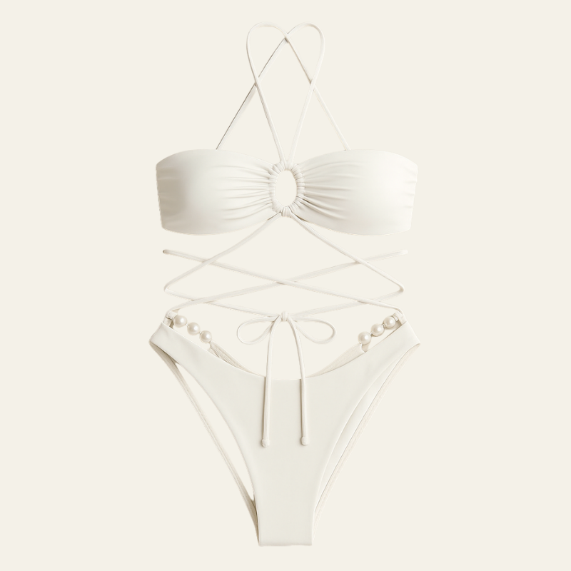 The Amalfi White Pearl Bikini