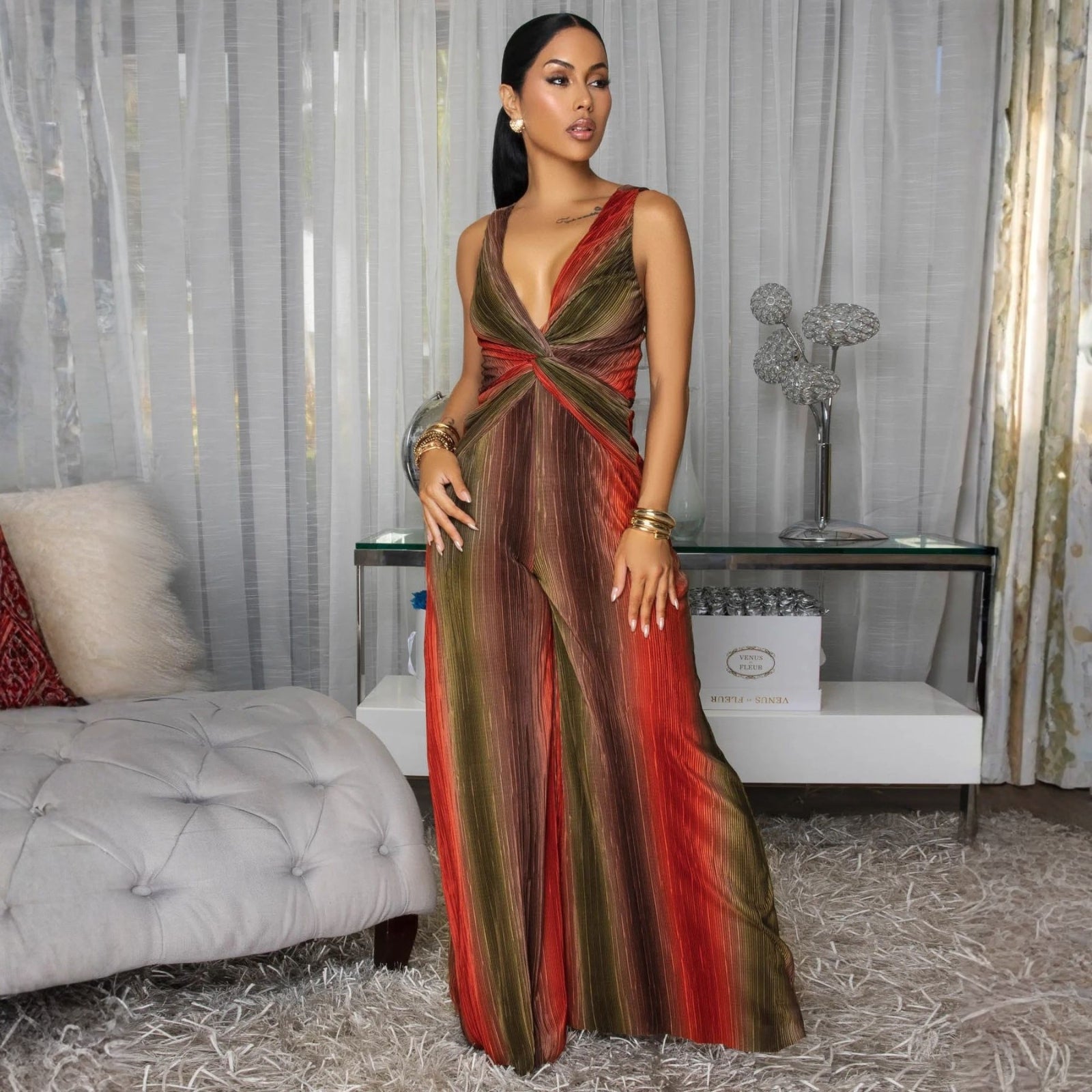 The Maya Halter-Neck Printed Jumpsuit