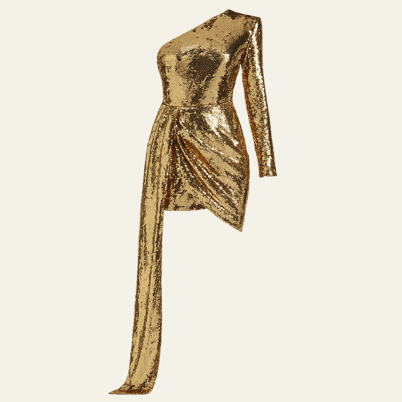 The Aurelia One-Shoulder Sequin Dress