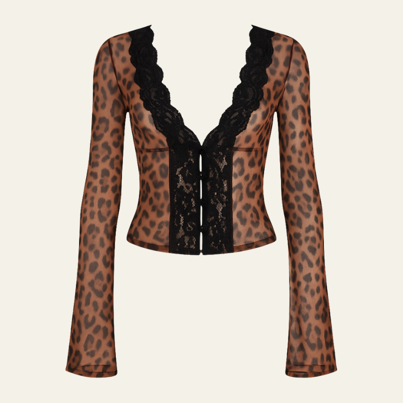 The Cannes Leopard Lace Top