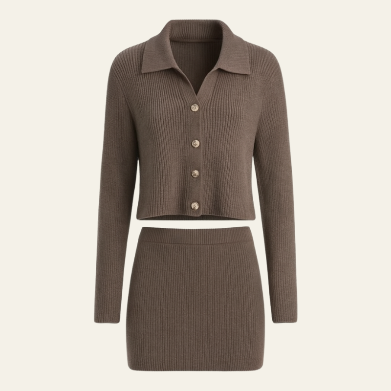 The Castagna Brown Knit Set