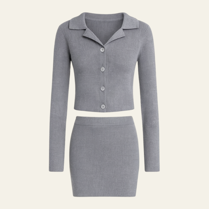 The Castagna Grey Knit Set