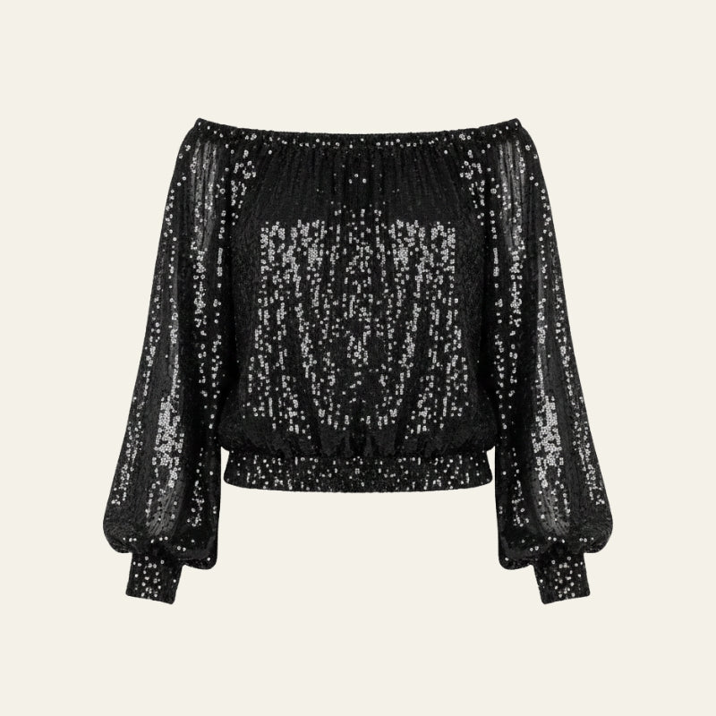 The Celviera Sequin Off-Shoulder Blouse