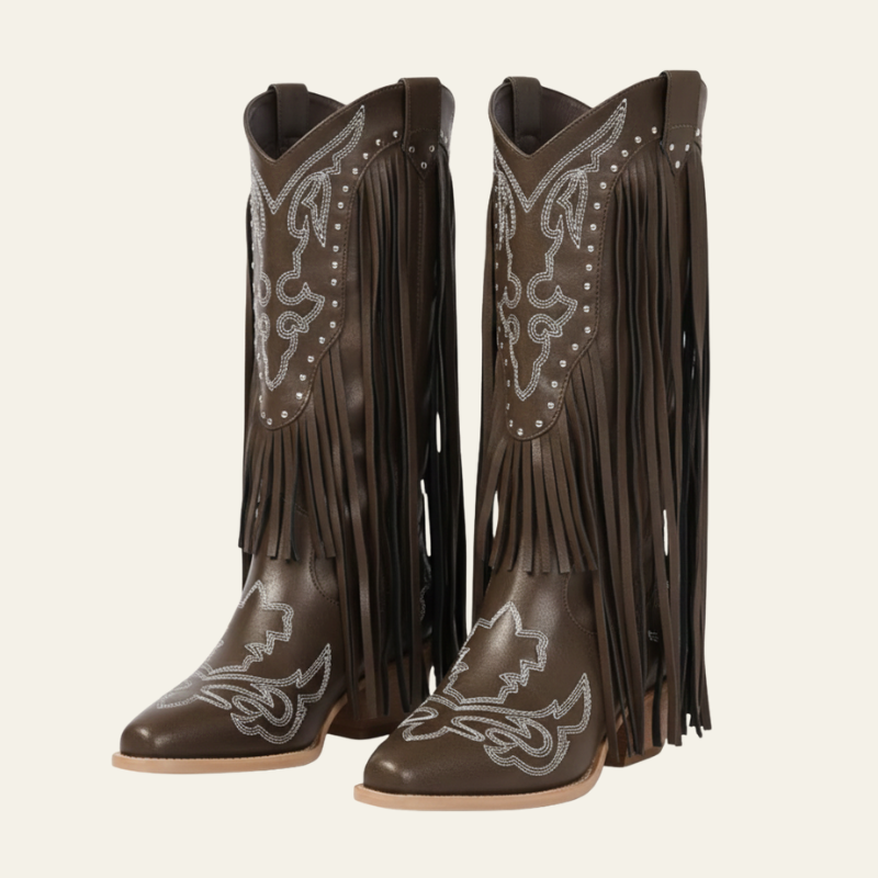 The Dakota Fringe Western Knee Boots