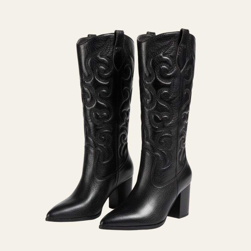 The Dakota Metallic Western Block-Heel Boots