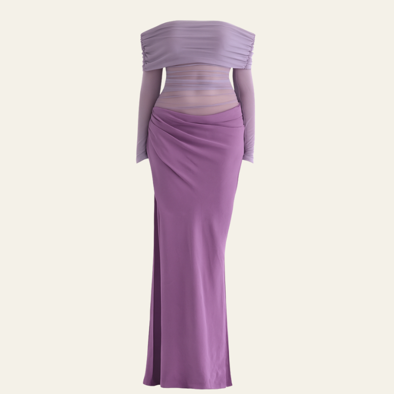 The Geneva Draped Evening Maxi Dress