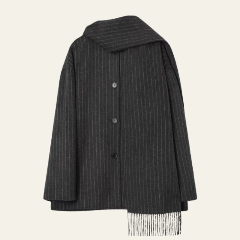 The Geneva Wool Pinstripe Coat