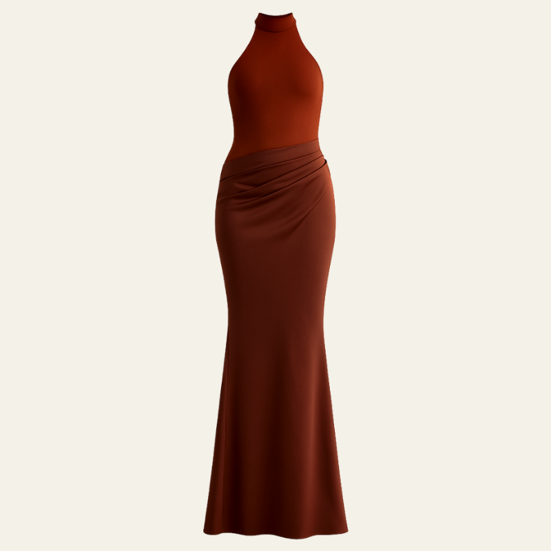 The Madrid Draped Evening Maxi Dress