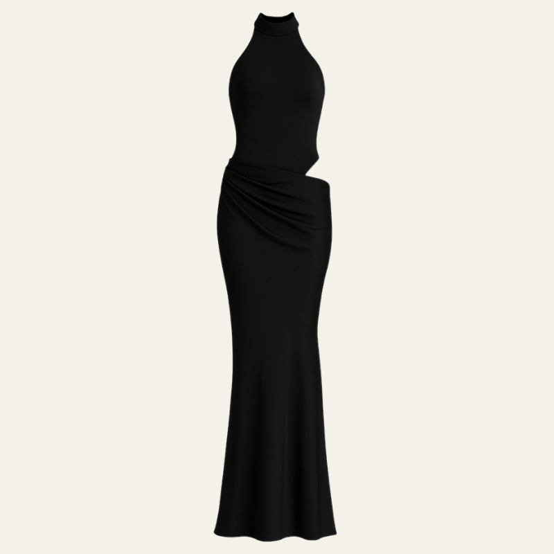 The Madrid Draped Evening Maxi Dress