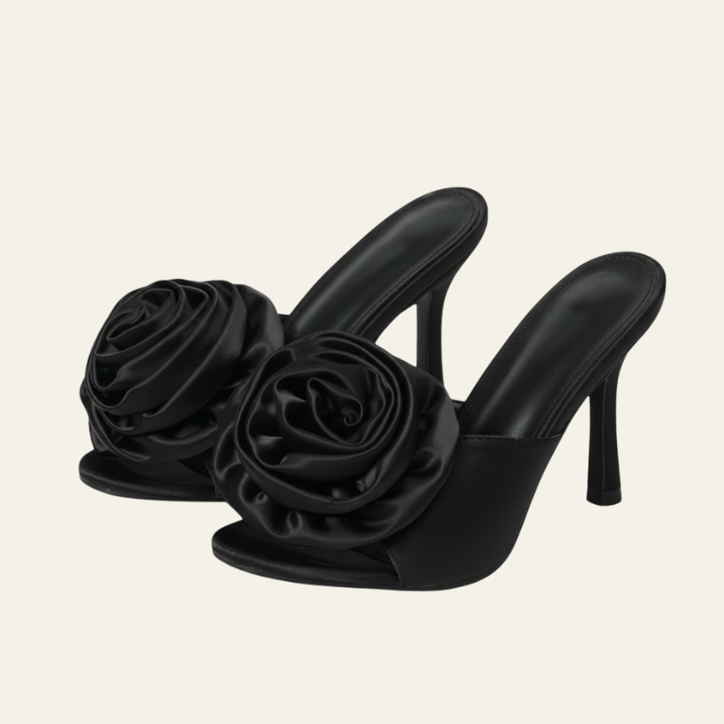 The Marseille Rosette Open-Toe Heels