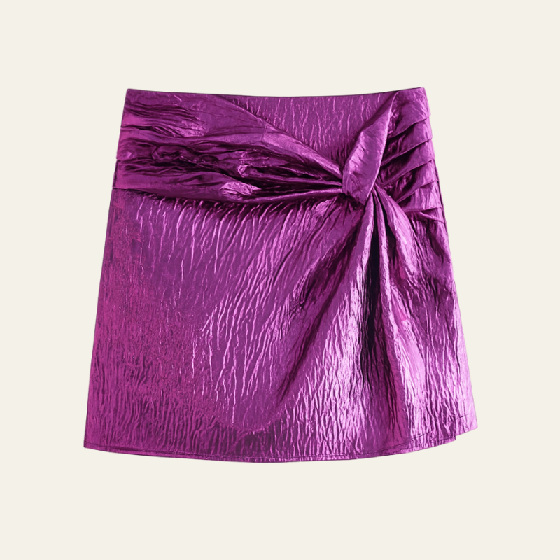 The Monaco Metallic Draped Skirt