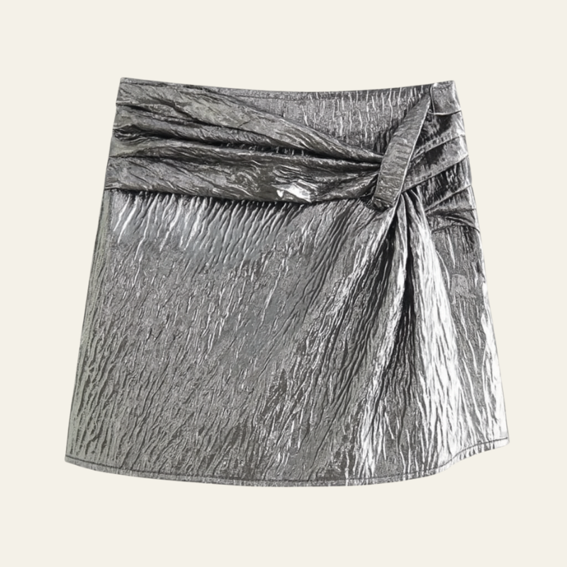 The Monaco Metallic Draped Skirt