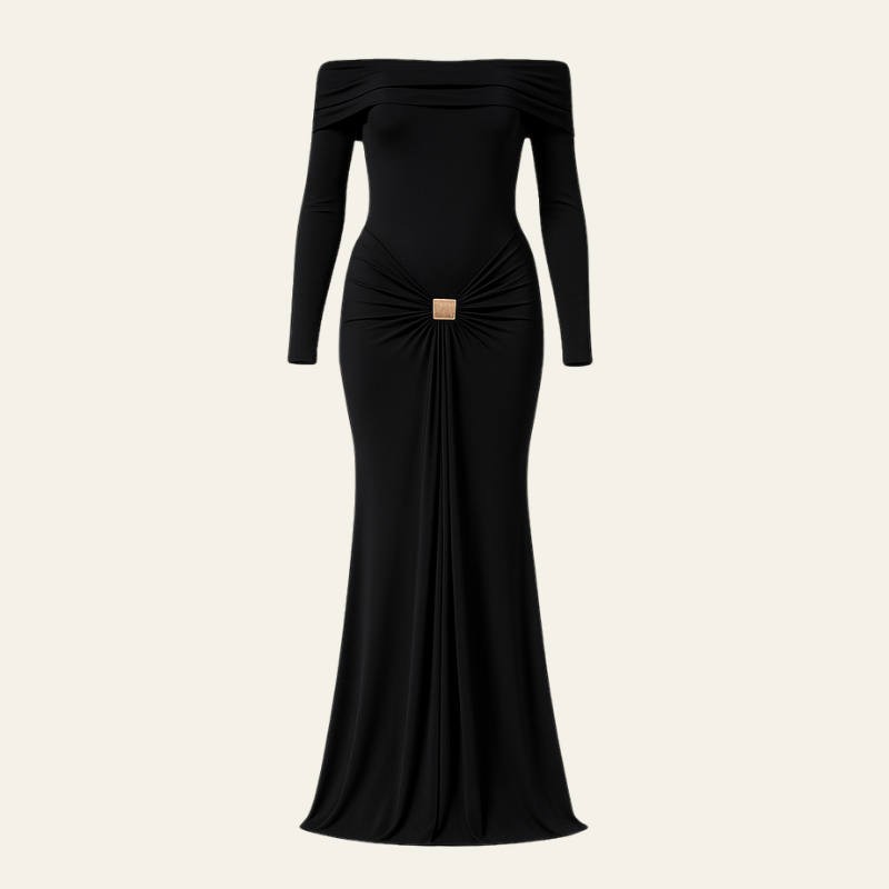 The Monaco Off-Shoulder Evening Maxi Dress