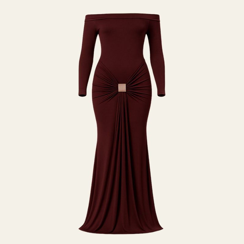 The Monaco Off-Shoulder Evening Maxi Dress