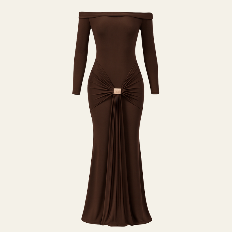 The Monaco Off-Shoulder Evening Maxi Dress