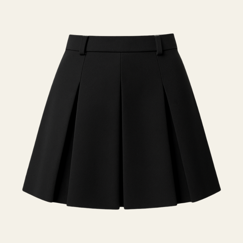 The Rinascita Black Pleated Skirt