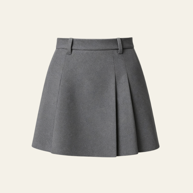 The Rinascita Grey Pleated Skirt