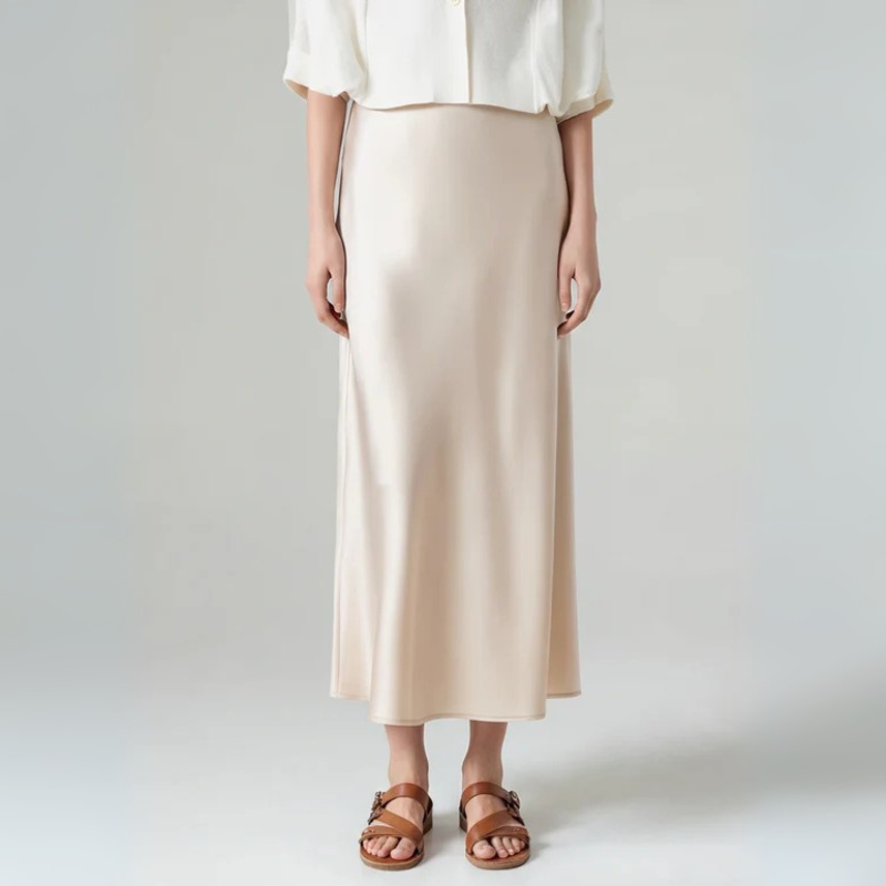 The Verona Silk Midi Skirt