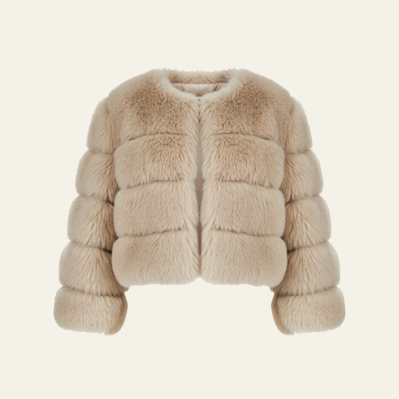 The Vienna Plush-Fur Cropped Jacket