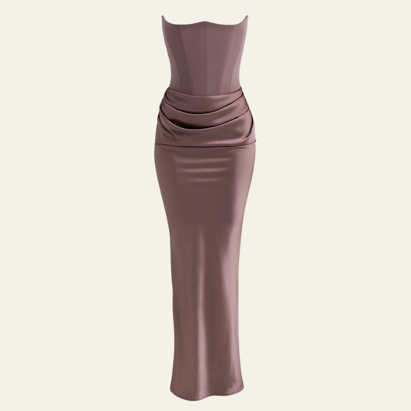The Vienna Satin Evening Maxi Dress