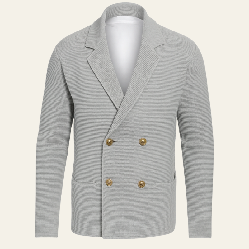 The Zurich Cotton Double-Breasted Knit Cardigan