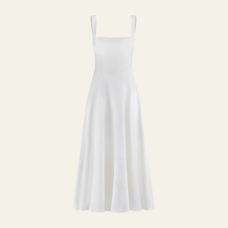 The Valencia Square-Neck Midi Dress