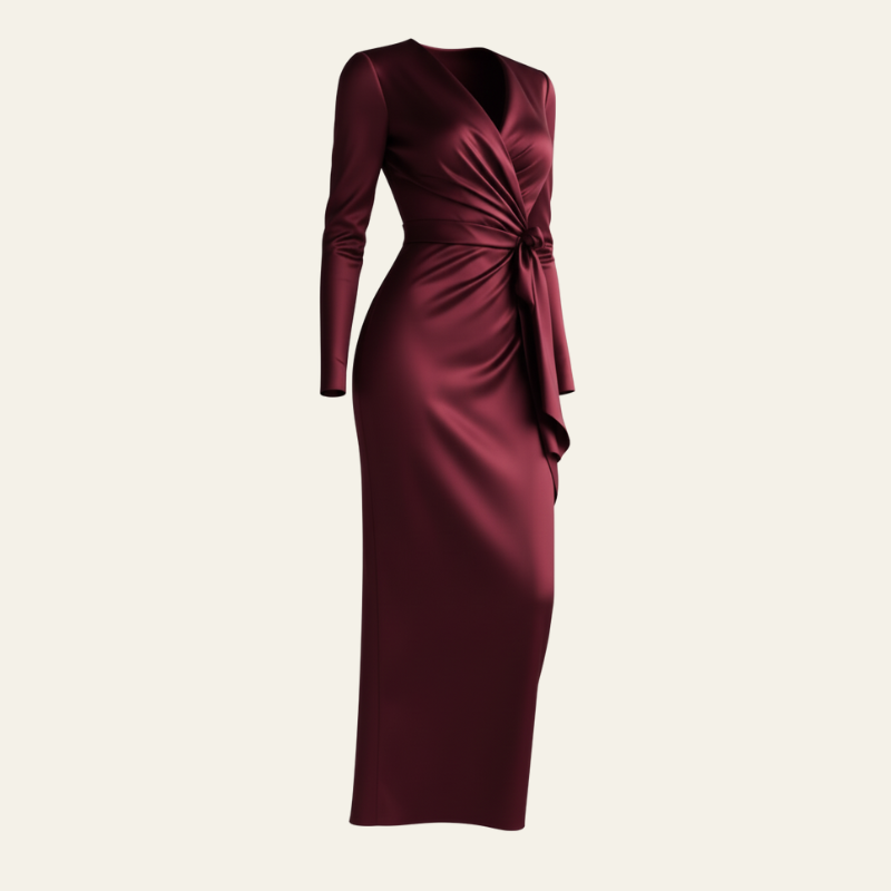 The Hawthorne Burgundy Wrap Dress