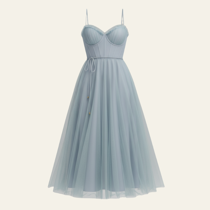 The Verona Tulle Corset Midi Dress