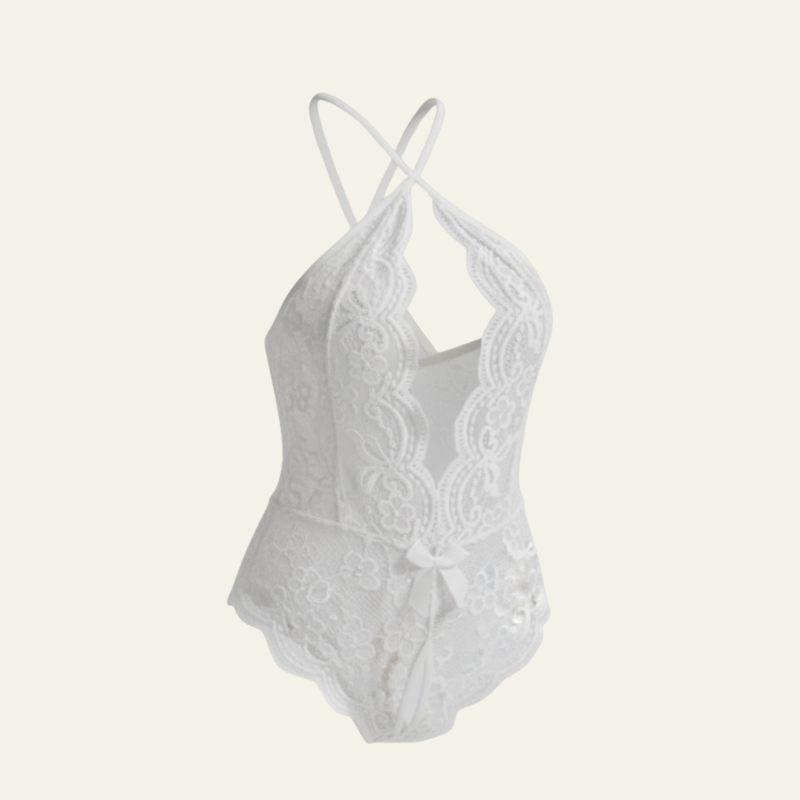 The Noelle Halter Lace Bodysuit