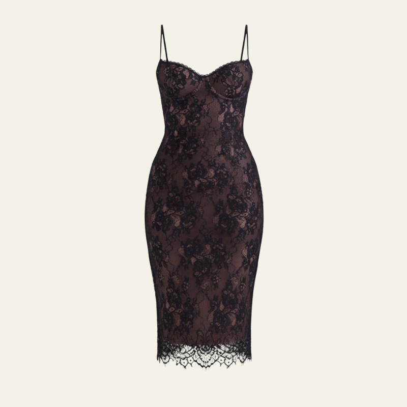 The Ravello Lace Corset Midi Dress
