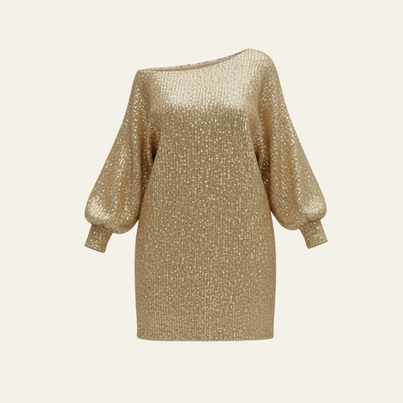 The Vienna Off-Shoulder Knit Mini Dress