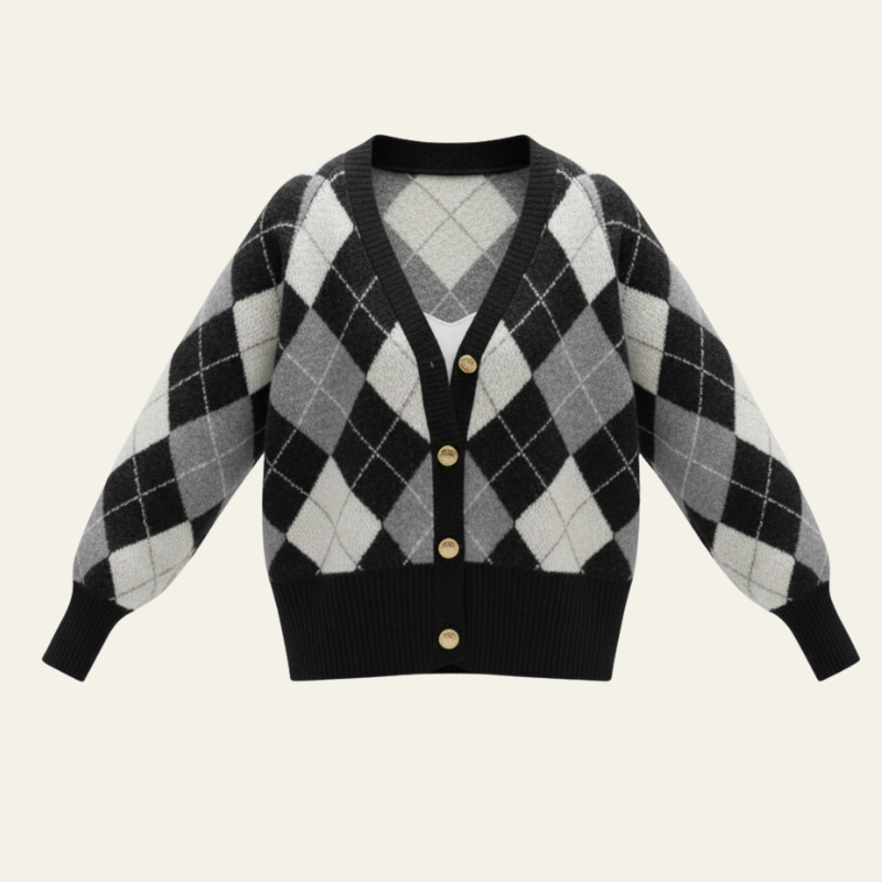 The Ardinne Argyle Knit Cardigan
