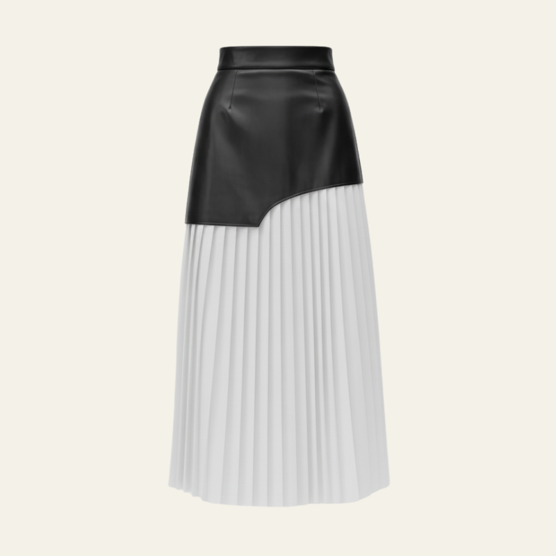 The Elise Contrast Pleated Maxi Skirt