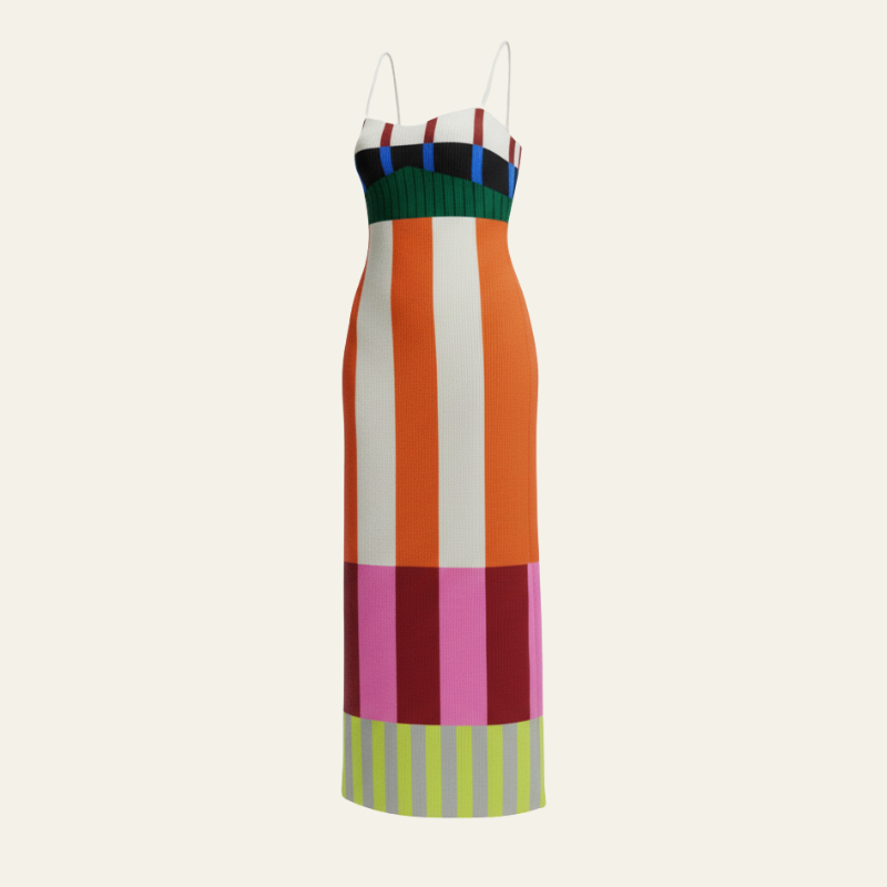 The Bengal Striped Column Maxi Dress
