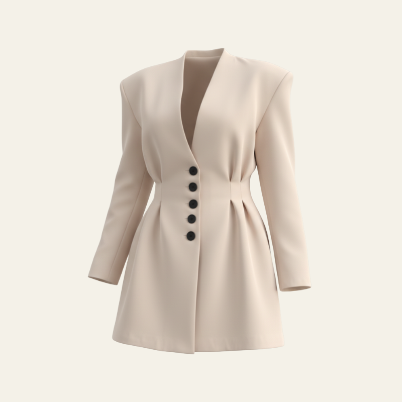 The Noelle Structured Button Blazer Dress