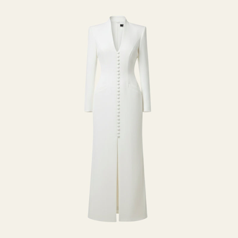 The Monaco Button-Front Column Dress
