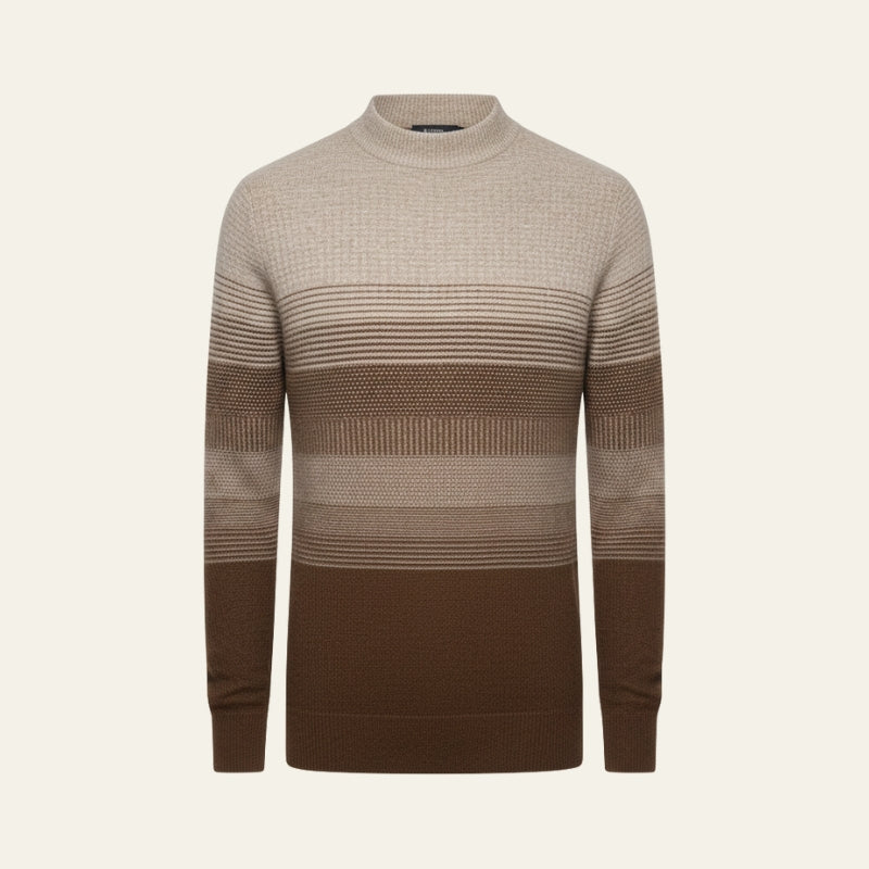 The Bergen Textured Stripe Crew Neck Sweater