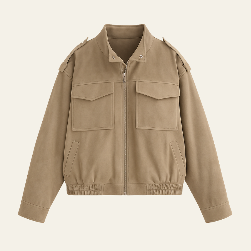 The Geneva Suede Bomber Jacket
