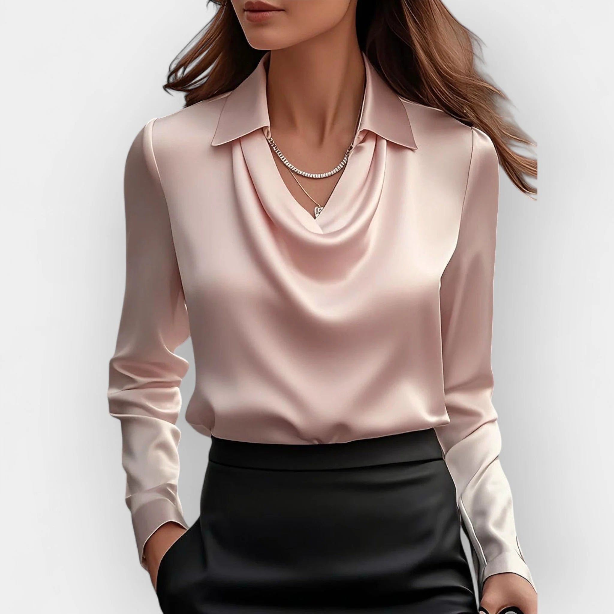 The Paris Draped Cowl-Neck Blouse