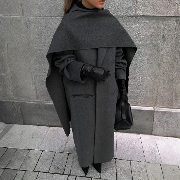 The Vienna Wool Cape Coat with Scarf