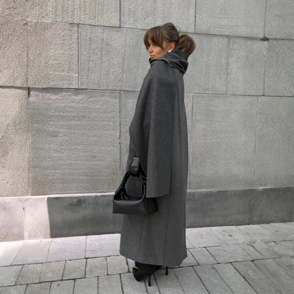 The Vienna Wool Cape Coat with Scarf