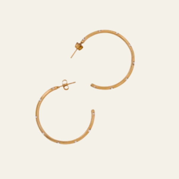 The Milan Gold Crystal Hoop Earrings