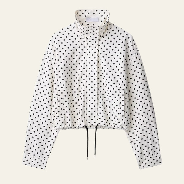 The Milan High-Neck Polka Dot Jacket