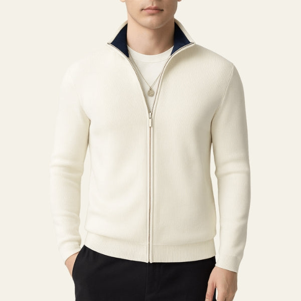The Monaco Ribbed Zip Cardigan
