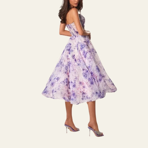 The Amalfi Fitted-Bodice Midi Dress