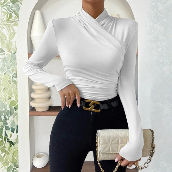 The Monaco Wrap Long-Sleeve Top