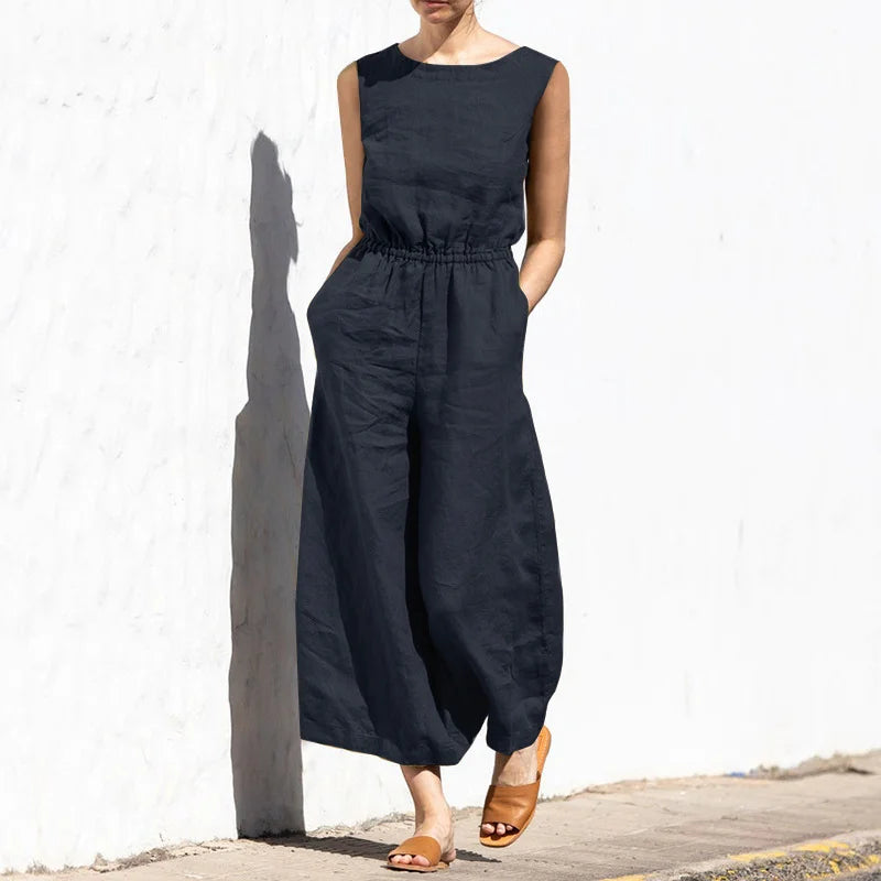 The Amalfi Elastic-Waist Wide-Leg Jumpsuit
