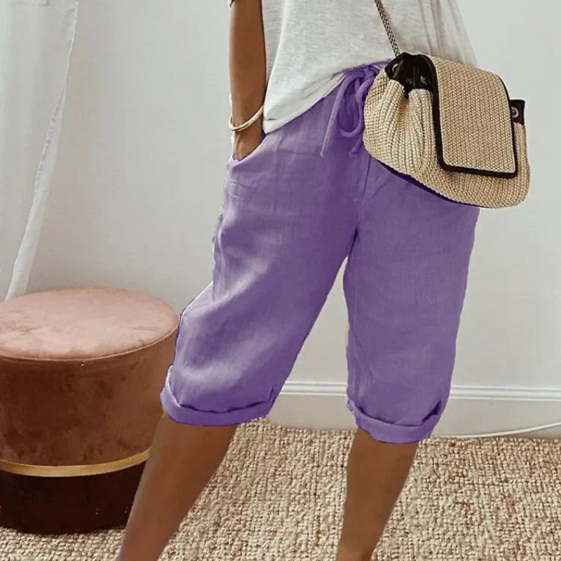 The Capri Drawstring Eco-Linen Cropped Trousers