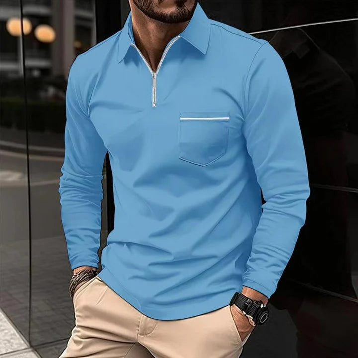 The Monaco Zip-Placket Long-Sleeve Polo