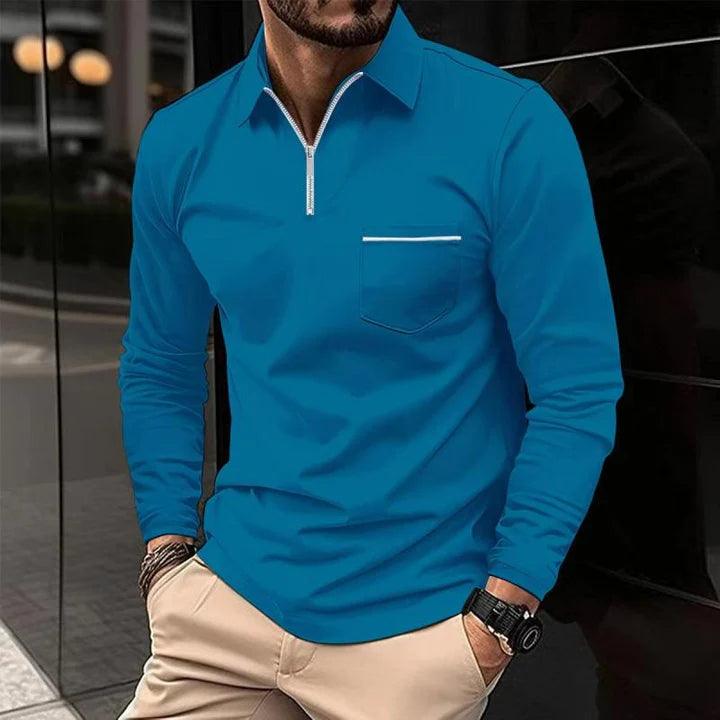 The Monaco Zip-Placket Long-Sleeve Polo